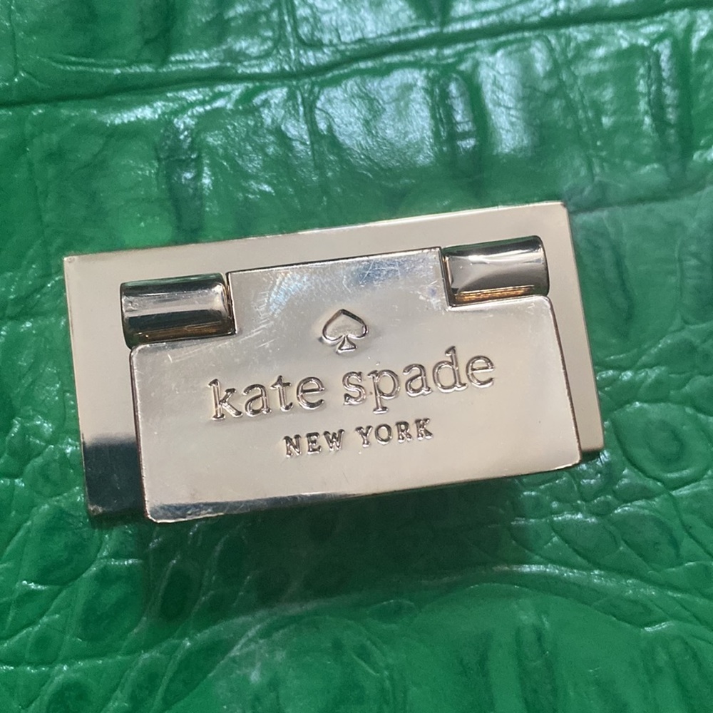 Kate Spade Green Crocodile Leather Darcy top handle - Picture 10 of 16